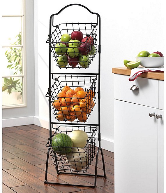 Fromバリ　ビーズバスケット3点セット Gourmet Basics by Mikasa 3-Tiered Metal Market Basket | Dillard's