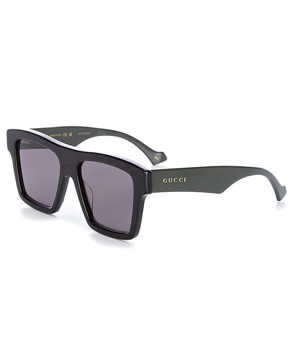 Color:Black - Image 1 - Men's Gg0962S 55mm Rectangle Sunglasses