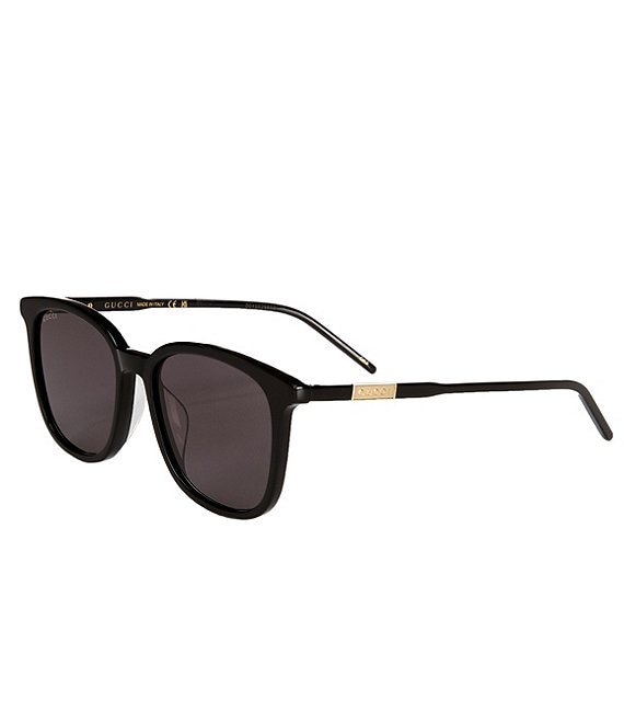 Color:Shiny Black - Image 1 - Men's Gg1158sk 55mm Round Sunglasses