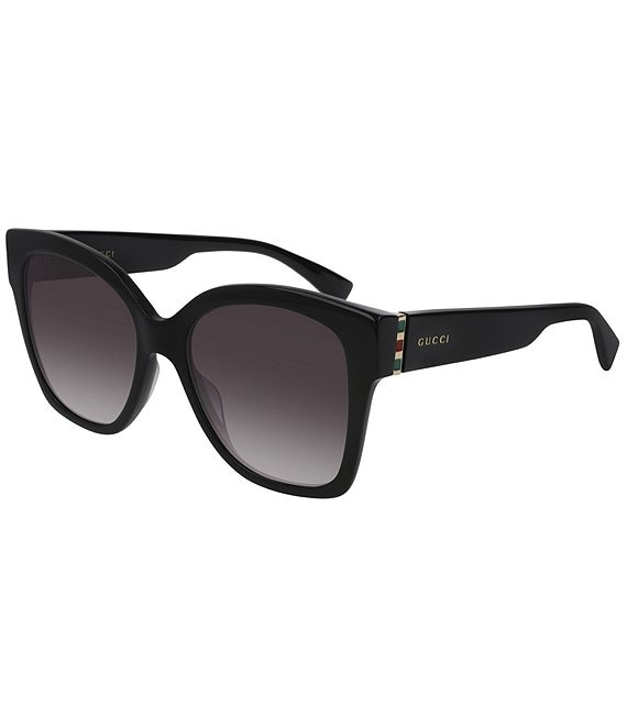 Color:Black - Image 1 - Tricolour Hinge Polished Square Sunglasses