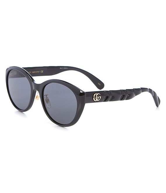 Color:Shiny Black - Image 1 - Women's Cat Eye 56mm Sunglasses