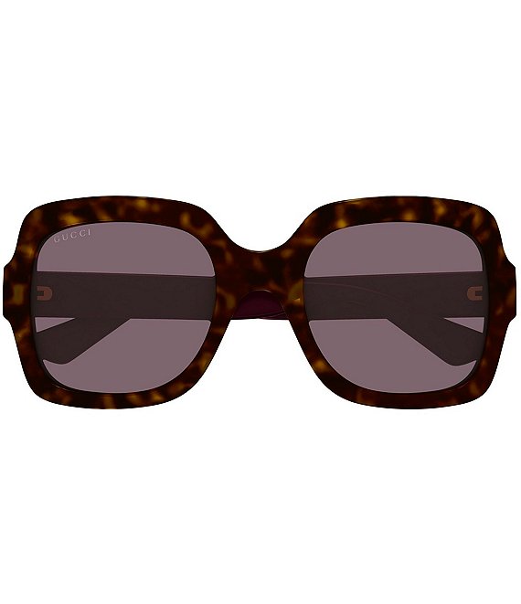 小物 Gucci GG Logo Square Sunglasses Gucci Women's GG Logo 54mm Retro Havana Square Sunglasses | Dillard's