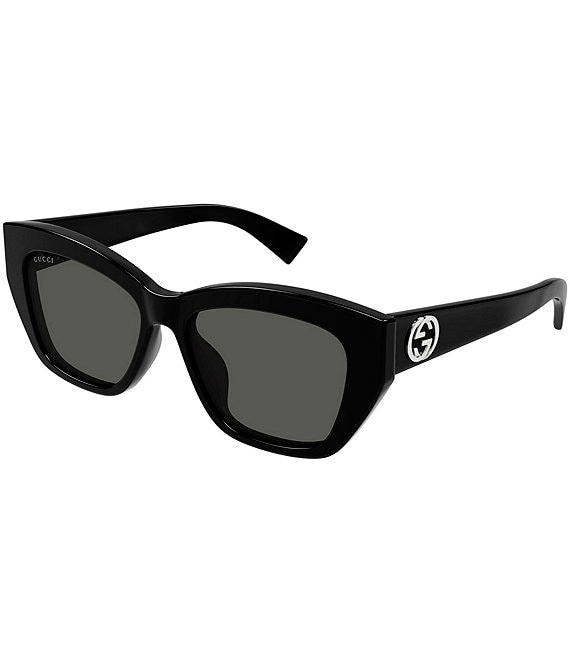 Gucci Women's GG Muse 55mm Cat Eye Sunglasses, Shiny Black - Image 1