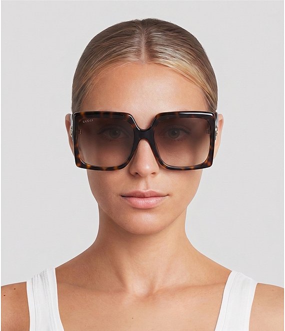 GUCC GG柄 シースルー トップス プルオーバー ブラウス カットソー XL Gucci Women's Gg0876sa Rectangular 59mm Sunglasses | Dillard's