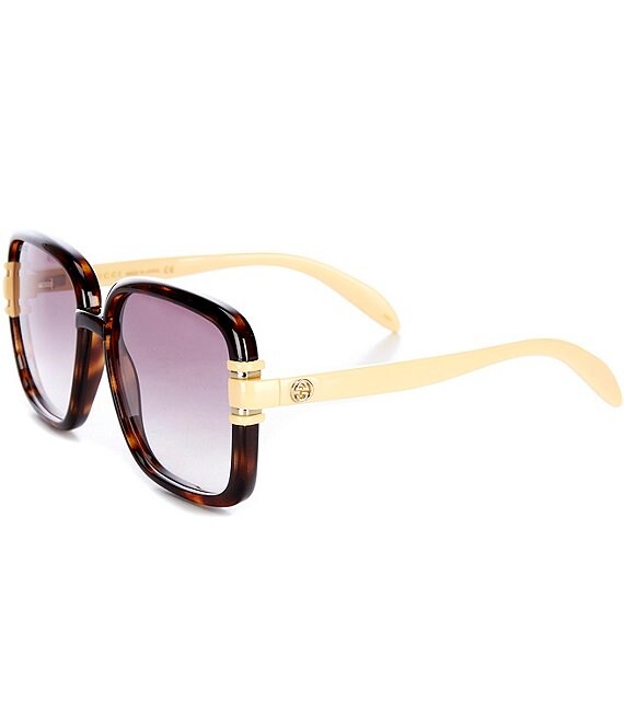 Color:Shiny Havana - Image 1 - Women's Gg1066s 59mm Butterfly Sunglasses