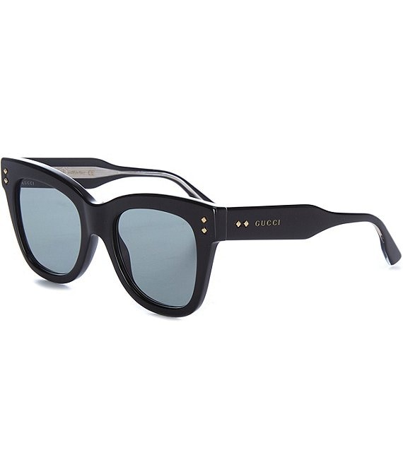 Color:Shiny Solid Black - Image 1 - Women's Gg1082s 52mm Cat Eye Sunglasses