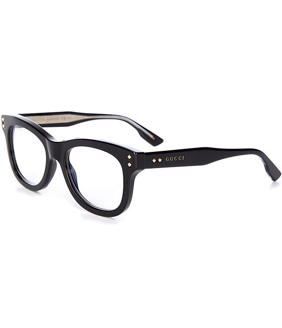 Color:Shiny Solid Black - Image 1 - Women's Gg1086s 51mm Rectangle Sunglasses