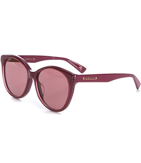 Color:Tri Layer Burgundy - Image 1 - Women's Gg1171SK 57mm Round Sunglasses