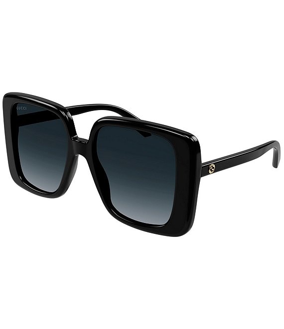 Color:Black - Image 1 - Women's GG1314S 55mm Square Black Butterfly Sunglasses