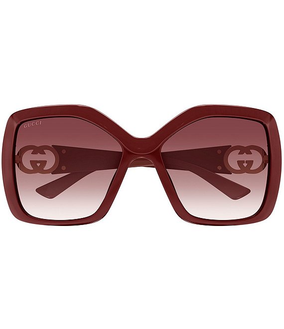 NWT Gucci GG2015S Burgundy Oversized 59mm Sunglasses Gucci Oversized Burgundy Sunglasses – Two Skirts main image 4