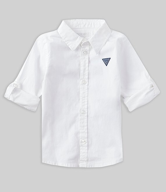 Guess Baby Boys Newborn-24 Months Adjustable Long Sleeve Woven Button Front Shirt