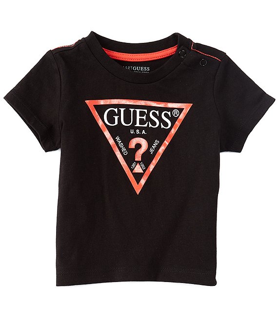 Color:Black - Image 1 - Baby Boys Newborn-24 Months Short Sleeve Core Logo Tee