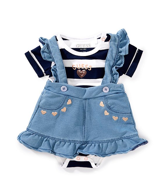 SHORT SLEEVES DRESS IN DENIM, NEWBORN SHORT SLEEVES DRESS IN DENIM, NEWBORN