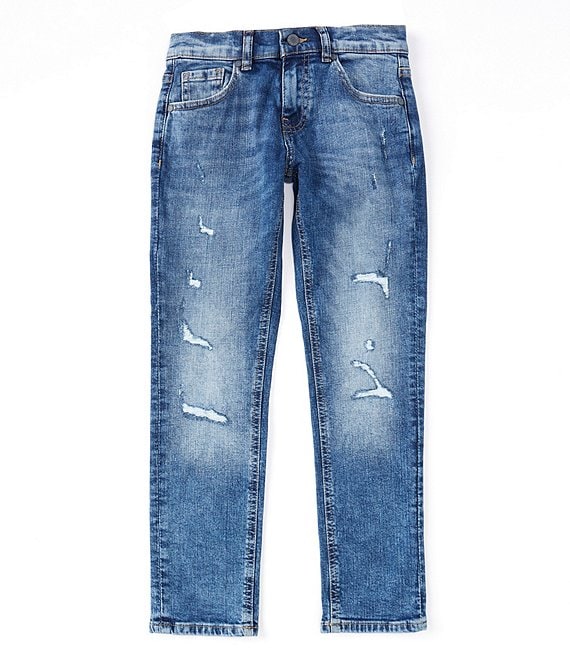 Guess Big Boys 8-16 Slim Fit Distressed Denim Jeans | Dillard's
