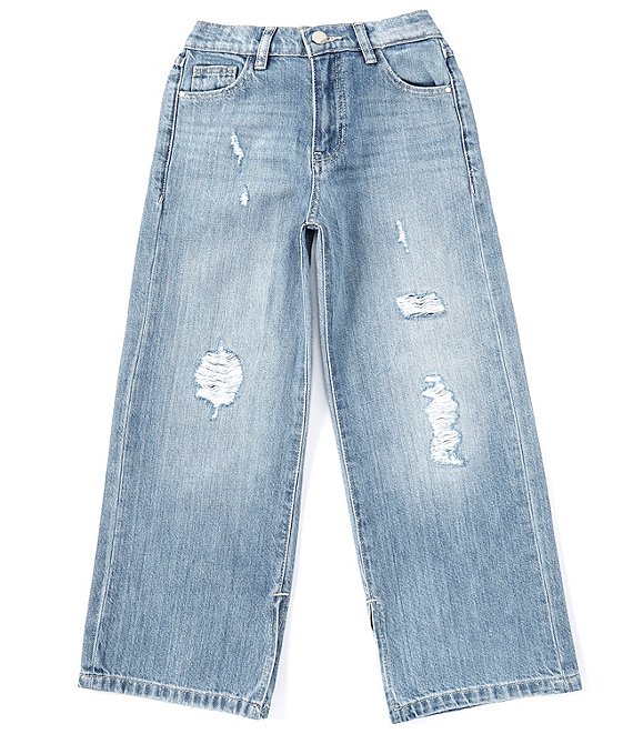 Guess Big Girls 7 16 Wide Leg Destructed Jeans