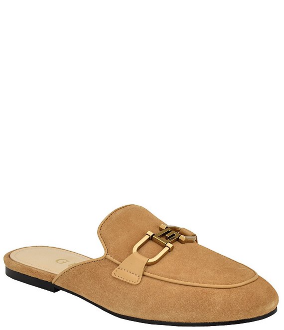 Guess Bommiya Suede Bit Buckle Mules | Dillard's