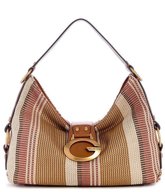 Guess Camden Canvas Stripe Shoulder Bag