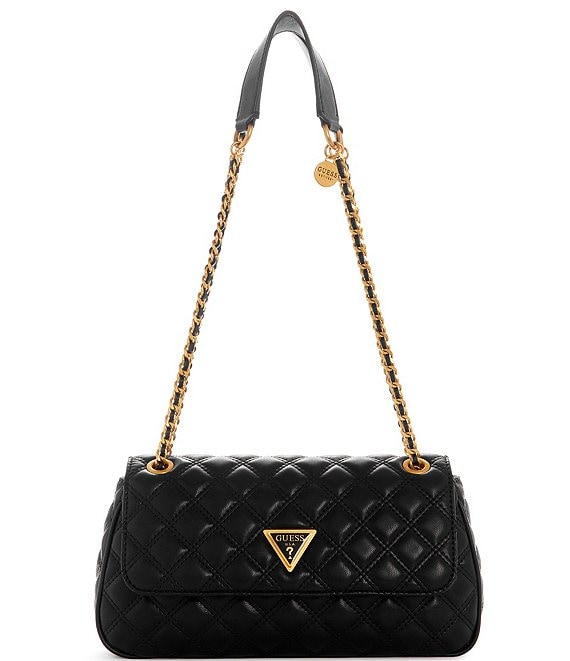 Color:Black - Image 1 - Giully Quilted Convertible Flap Crossbody Bag