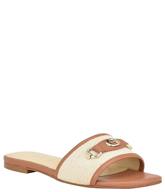 Guess Hammi G Logo Hardware Flat Sandals | Dillard's