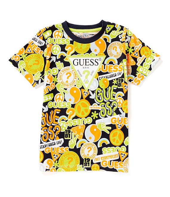 Guess yellow t store shirt