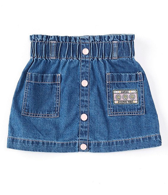 Color:Open - Image 1 - Little Girls 2T-7 Snap Buttons Denim Skirt