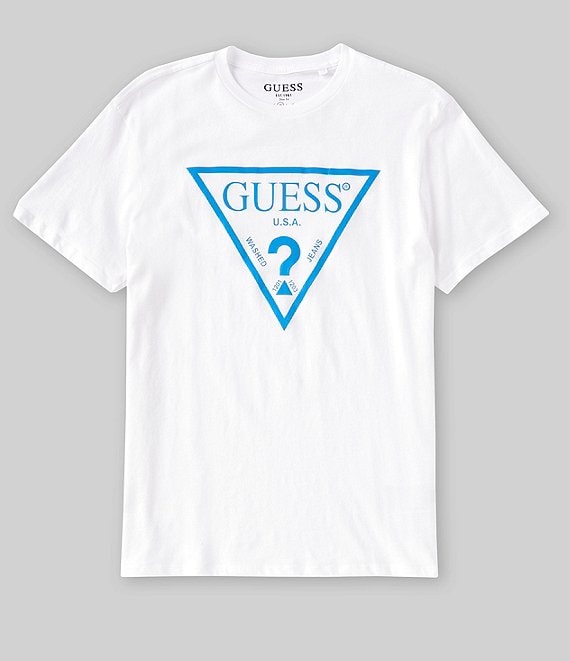Guess Short-Sleeve Basic-Reflective-Logo T-Shirt | Dillard's