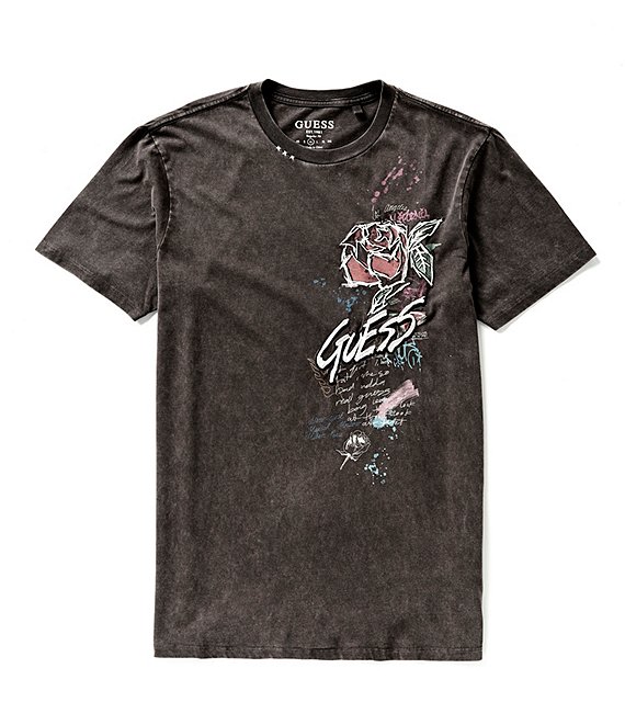 Guess Short Sleeve Graffiti Rose T-Shirt