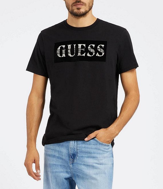 Guess Short Sleeve Velvet Logo T-Shirt | Dillard's