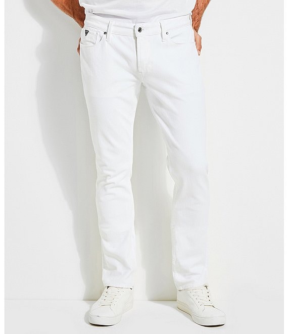 white slim tapered jeans
