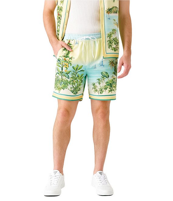 Guess Sunset Riviera Charm Flat Front Drawstring Shorts