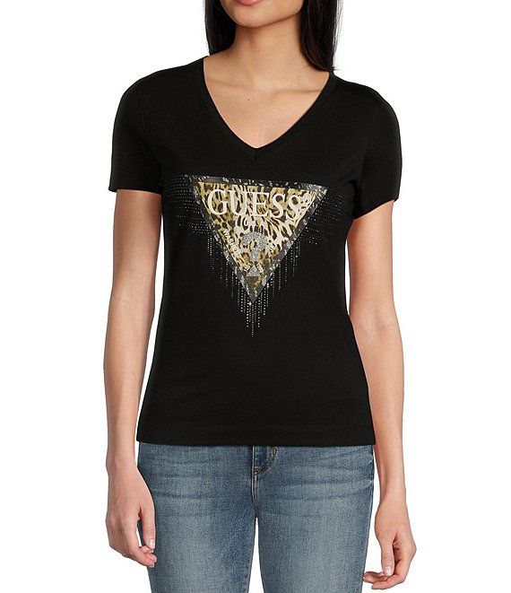 Guess Triangle Tiger Short Sleeve Graphic T-Shirt | Dillard's