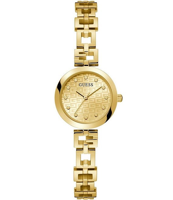 GUESS Women's Diamond-Accent Gold-Tone Stainless Steel Bracelet Watch 25mm  - Macy's