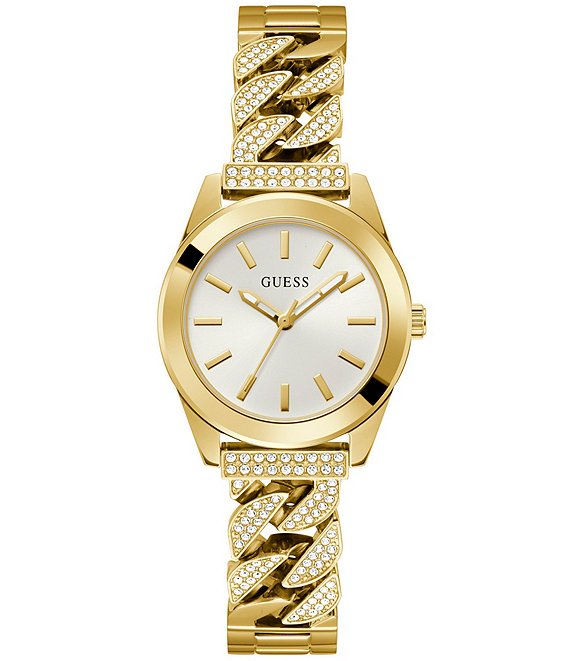Buyr.com | Wrist Watches | GUESS Glitter Logo Pattern Bracelet Watch