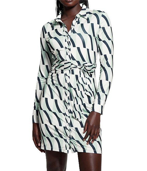 Guess Zora Printed Long Sleeve Mini Dress