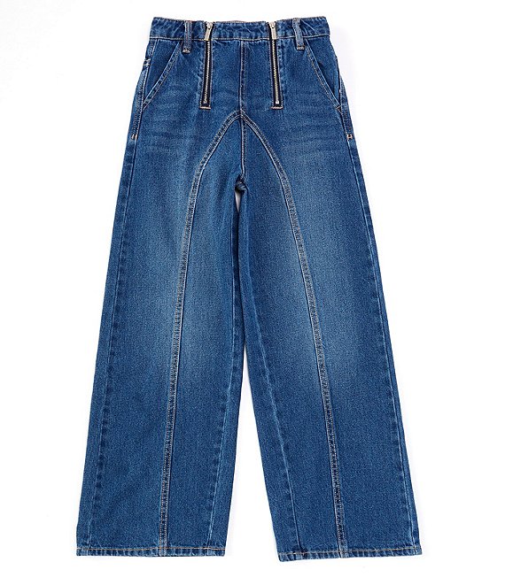 Habitual Big Girls 7 16 High Waisted Wide Leg Jeans