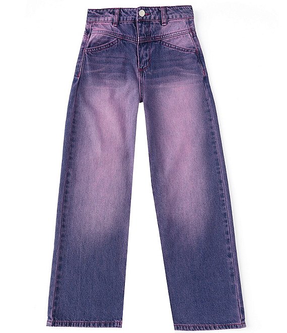 Color:Purple - Image 1 - Big Girls 7-16 Wide Leg Purple Pants