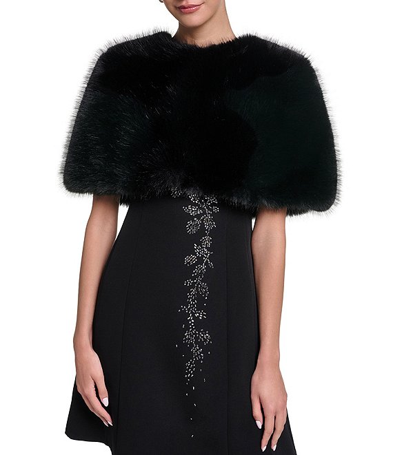 Halston Faux Fur Capelet