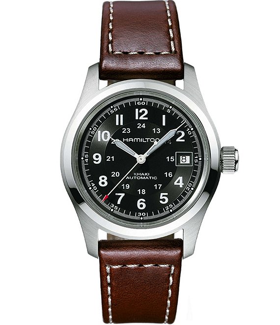 Hamilton Men's Khaki Field Automatic Brown Leather Strap Watch