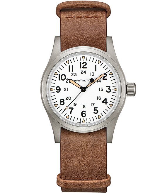 Hamilton Khaki Field Mechanical Leather Strap Watch