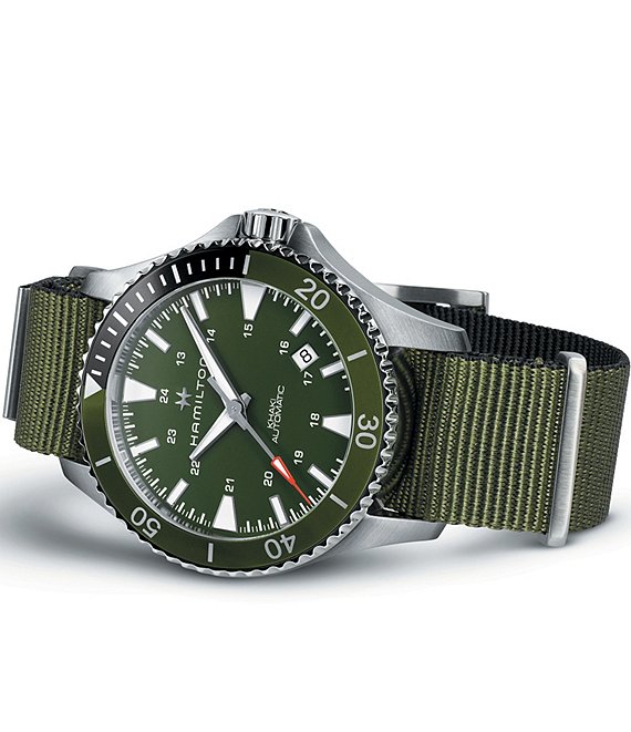 Hamilton Men's Khaki Scuba Automatic Green NATO Fabric Strap Watch