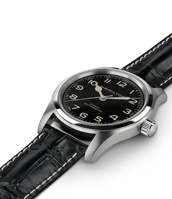 Hamilton Men's Khaki Field Murph Automatic Black Leather Strap