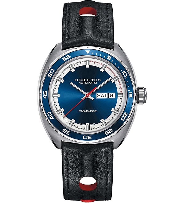 Color:Black/Blue - Image 1 - Pan-Europ Automatic Day & Date Watch