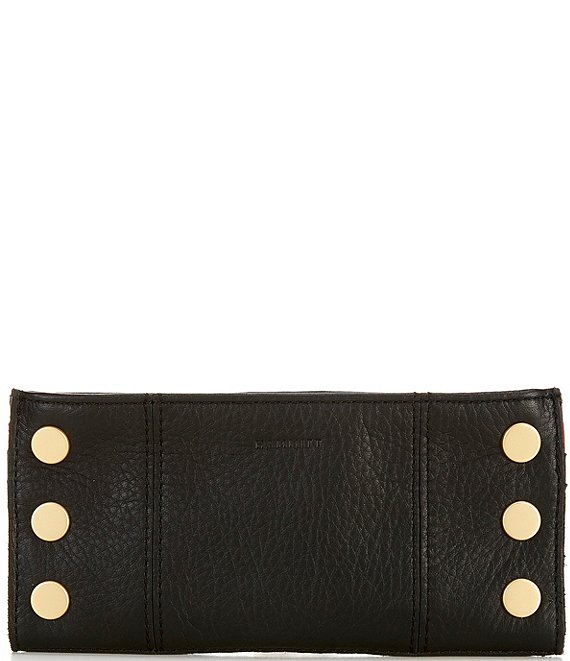 Hammitt 110 North Pebble Leather Gold Studded Checkbook Wallet