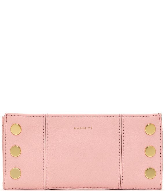 Hammitt 110 North Pebble Leather Gold Studded Checkbook Wallet