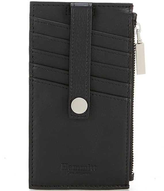 Color:Black/Gunmetal - Image 1 - 210 West Leather Card Holder