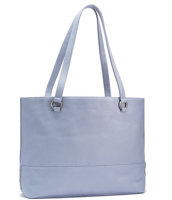 Color:Periwinkle Haze/Brushed Gold - Image 1 - Andersen Leather Tote Bag