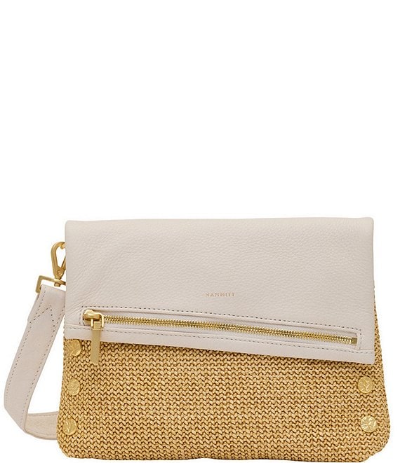 Hammitt Foldover VIP Medium Raffia Crossbody Bag