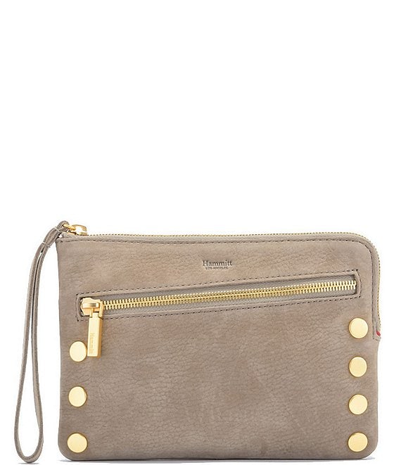 Color:Grey Natural - Image 1 - Nash Small Convertible Studded Leather Top Zip Crossbody Bag
