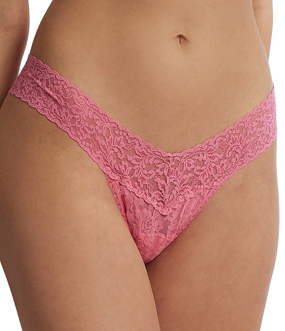 Color:Guava Pink - Image 1 - Signature Lace Low Rise Thong