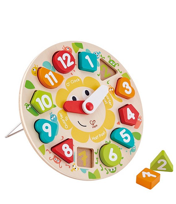 Hape Chunky Clock Puzzle Toy, Multicolor - Image 1